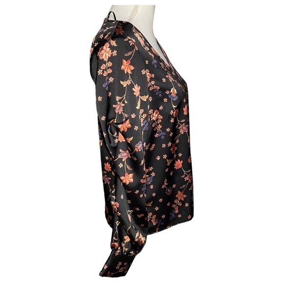 NWT CeCe Floral Long Sleeve Blouse‎ - Picture 5 of 8